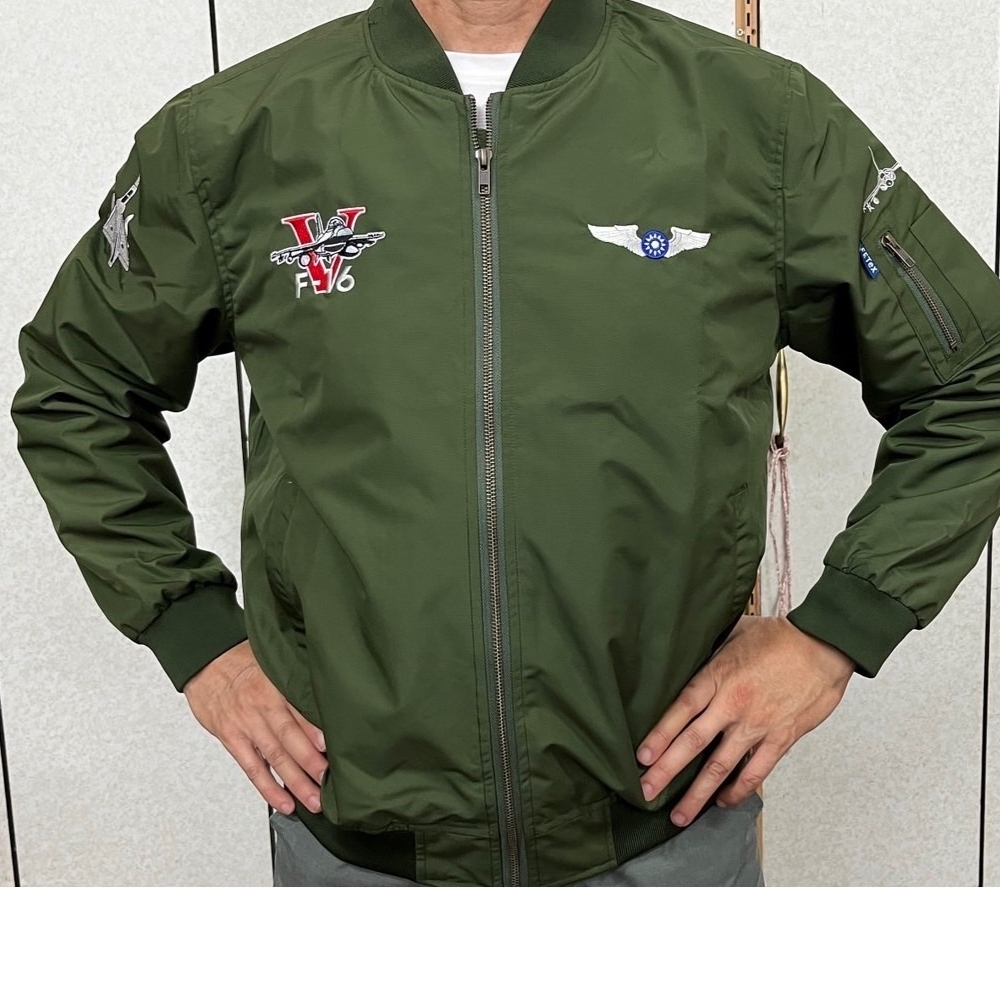 我愛空軍 台灣製 空軍飛行夾克 F16V 幻象 IDF 防風 雙透氣 深藍色、黑色及草綠色 G-MA1-TH49B