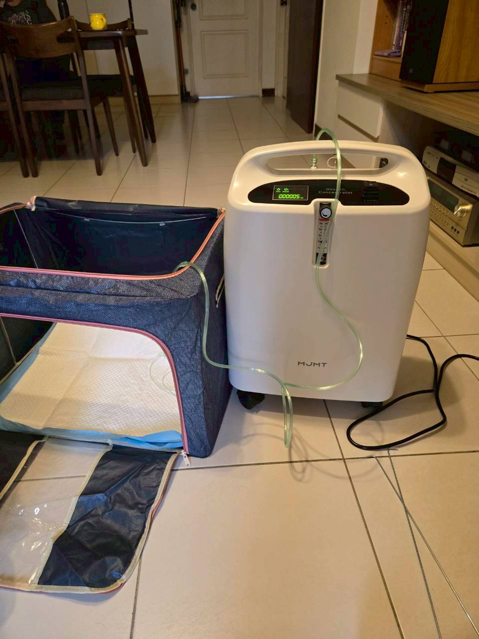 台中南區寵物氧氣機租借推薦-盟洲MJMT貓狗氧氣集氣箱送機紀錄-安心醫療
