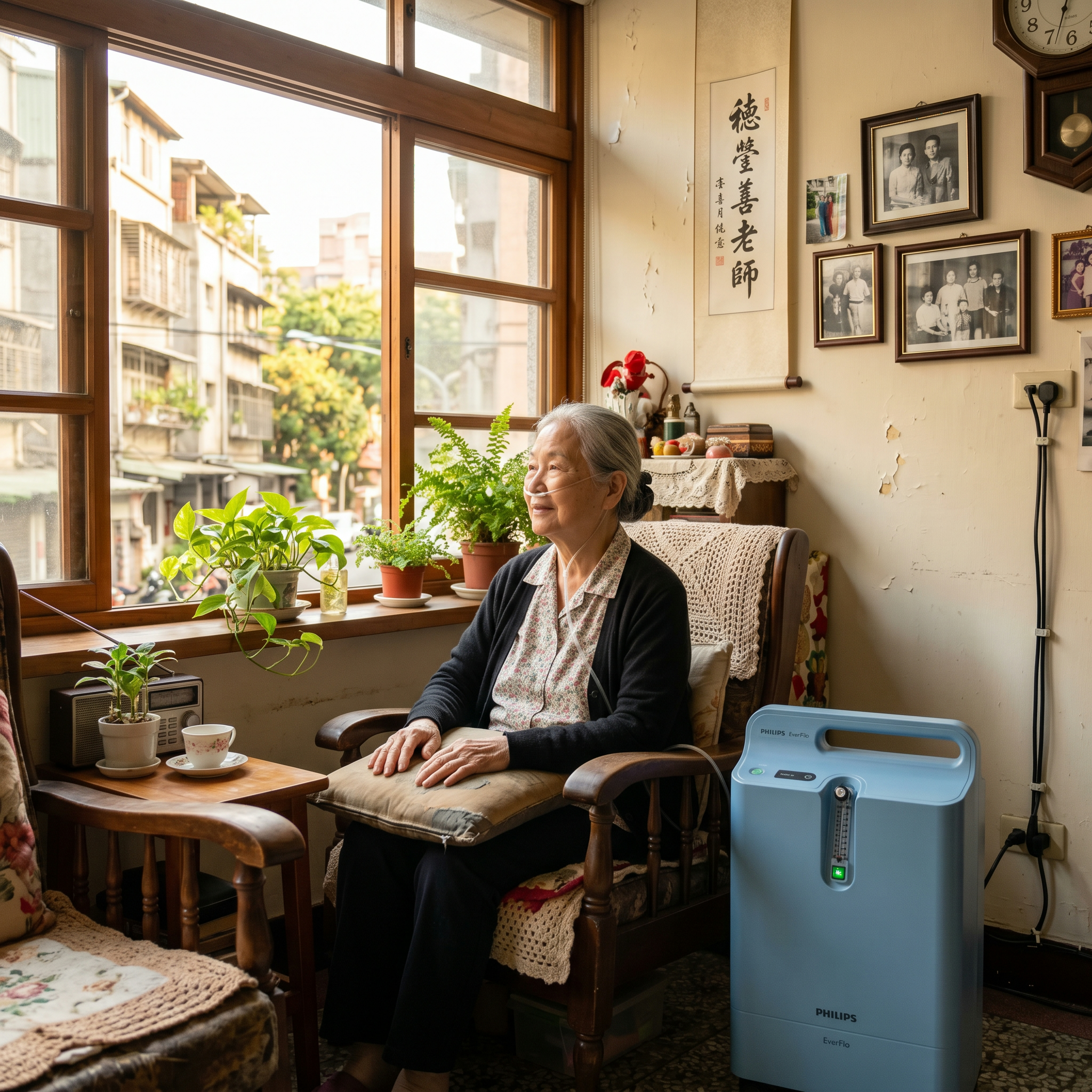 全台灣氧氣機出租推薦-Philips EverFlo五公升窄體輕量化製氧機-安心醫療