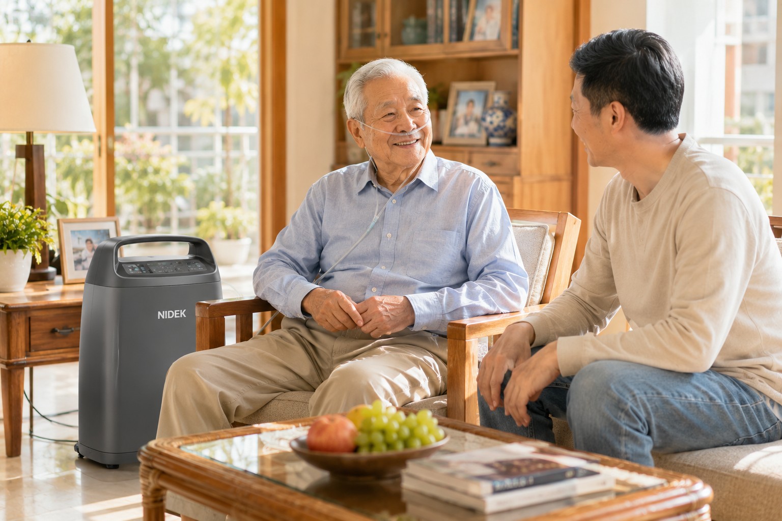 中部氧氣機出租推薦-美國Nidek五公升家電化外觀製氧機-安心醫療