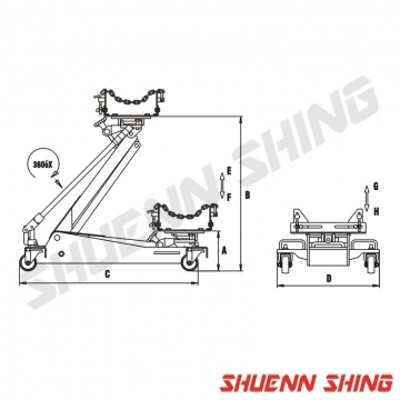 臥式變速箱千斤頂 (1T)J-FJ1000