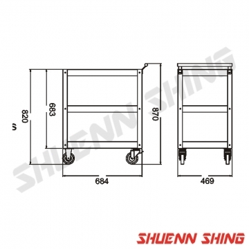 開放式三層工具車J-5921