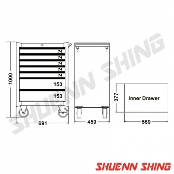 JTC 30周年限定款 7抽工具車(貴族黑) J-3931A