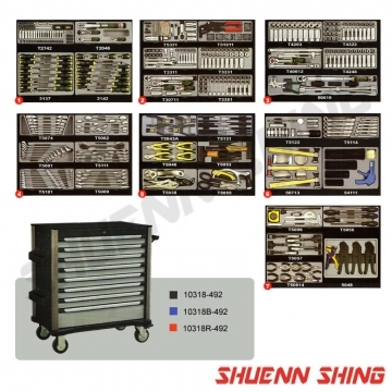 8抽大型工具車附七層工具組 F-10318+492