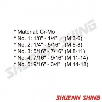 5件反牙螺絲攻組 T-1053