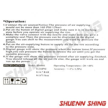 液晶電子型打氣量壓錶 L-0001