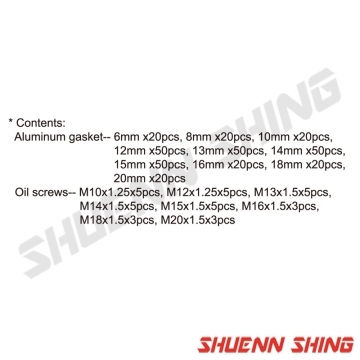 機油芯鋁華司，螺絲組 (354pcs) T-9014