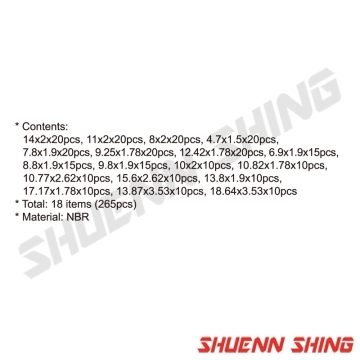 R-12冷媒油封組 (265pcs) T-9001