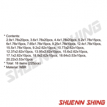 R-12冷媒油封組 (225pcs) T-9030