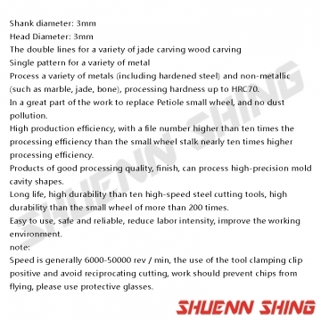 3MM鎢鋼雕刻刀20PCS L-3200