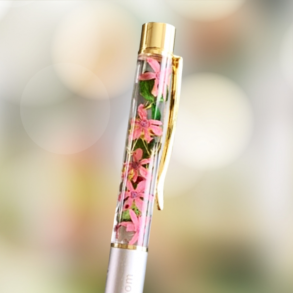 50500 Pressed Flower Ballpoint Pen-SILVER