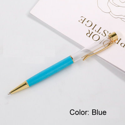 50550-BK DIY Blank Flower Ballpoint Pen-Blue