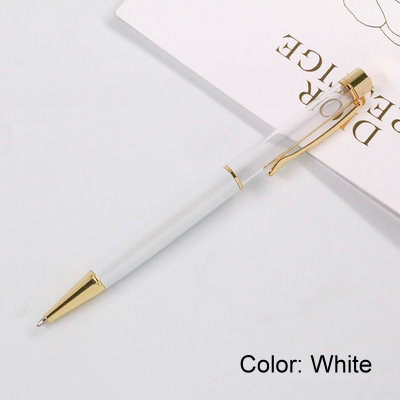50550-BK DIY Blank Flower Ballpoint Pen-White
