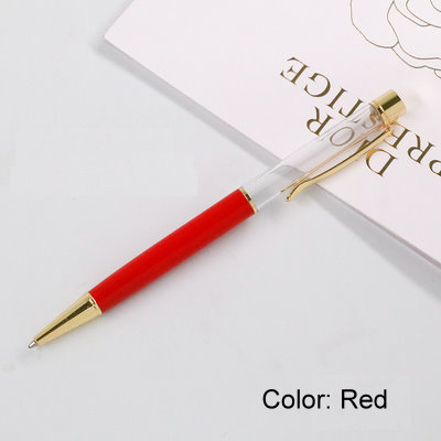 50550-BK DIY Blank Flower Ballpoint Pen-Red