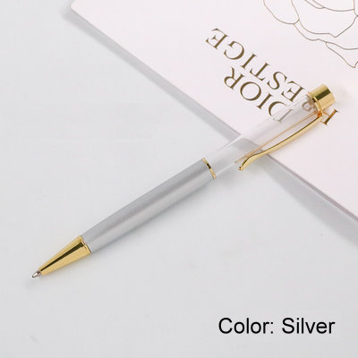 50550-BK DIY Blank Flower Ballpoint Pen-Silver