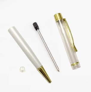 50550-BK DIY Blank Flower Ballpoint Pen-White
