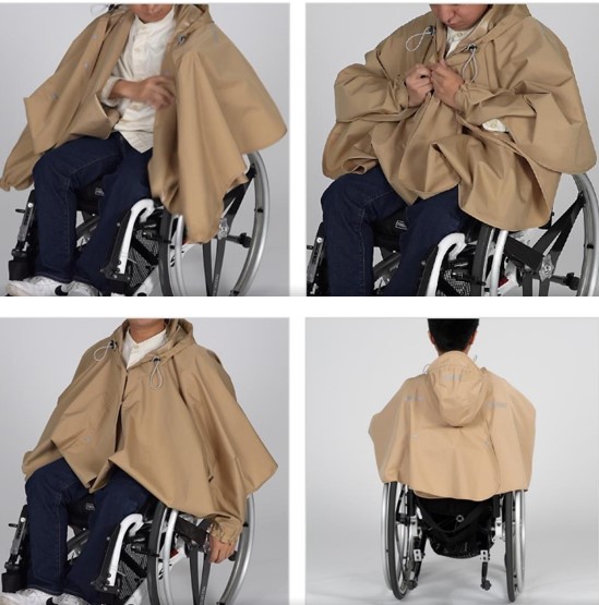 有袖設計-輪椅族用雨衣